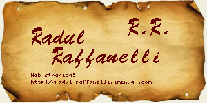 Radul Raffanelli vizit kartica